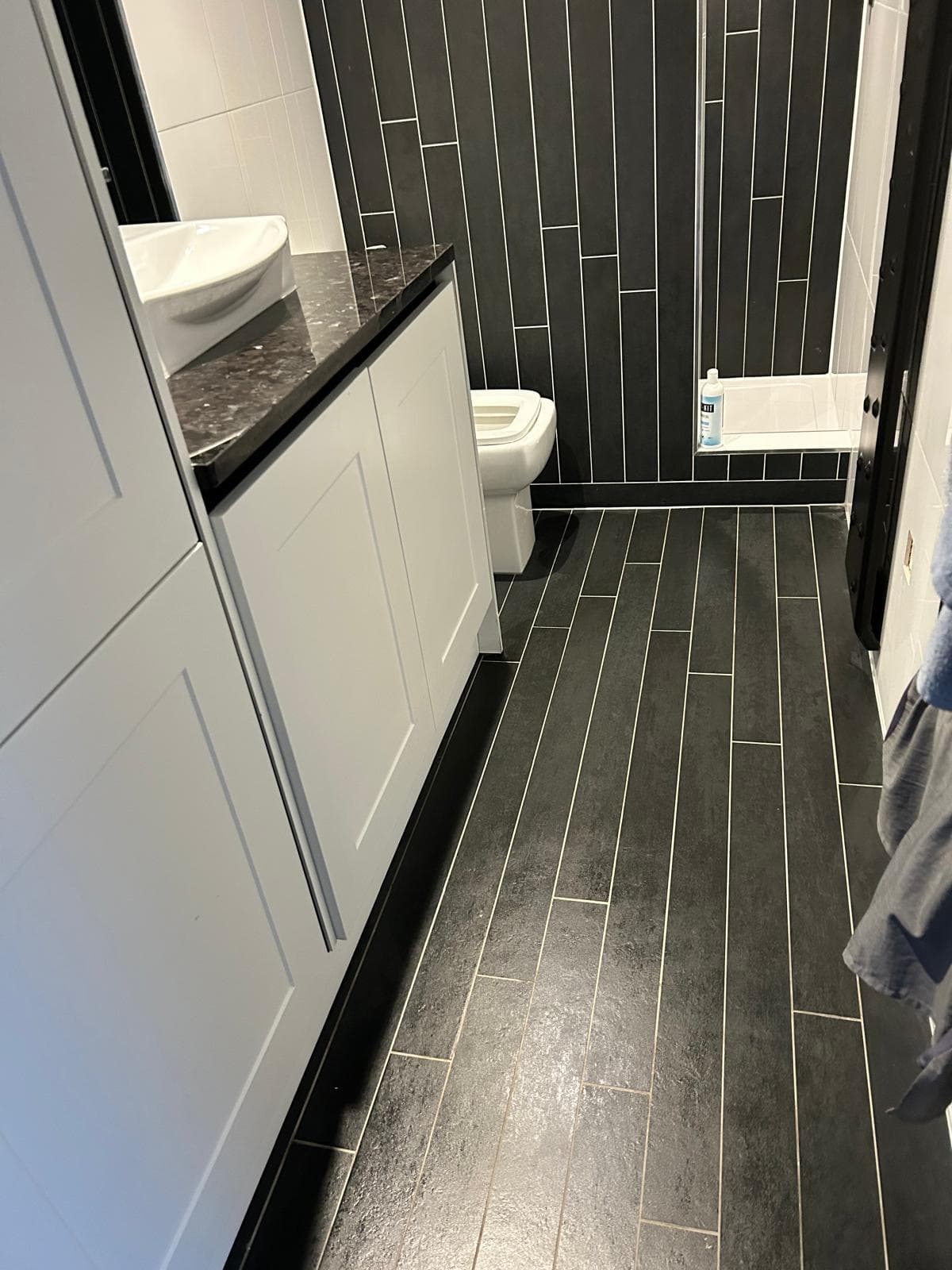 Bathroom floor, after deep clean